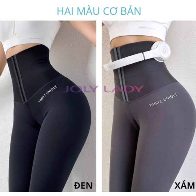 Quần legging latex có móc cài eo, giảm eo tạo dáng, mặc tập gym, định hình vóc dáng JoLy LaDy