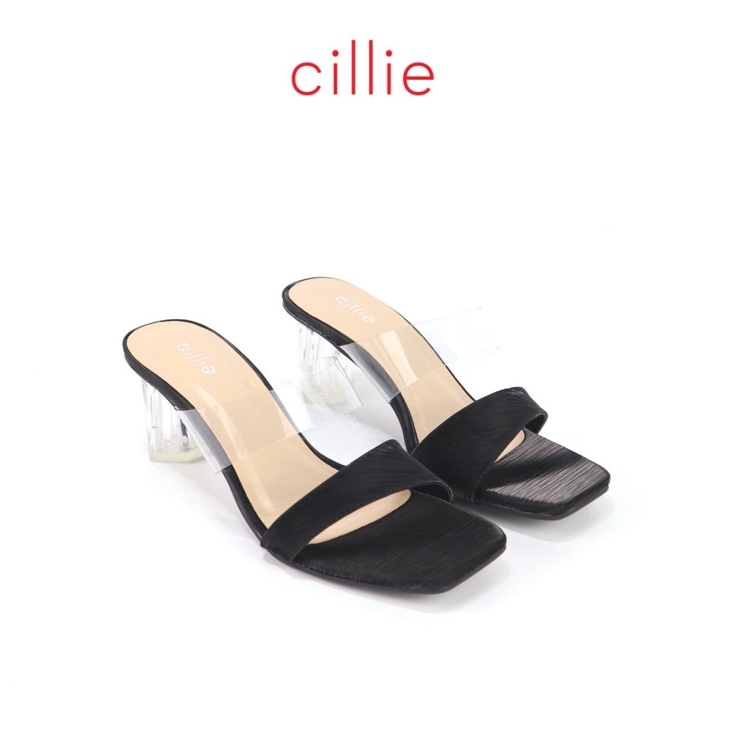 Dép guốc nữ quai ngang phối mika độc đáo gót trụ trong thanh lịch 7cm đi làm đi chơi dạo phố Cillie 1092
