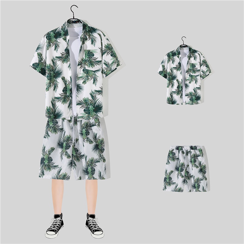 Ông Kobayashi-Set Đồ Đi Biển In Họa Tiết Phong Cách Hawaii Thời Trang Cho Nam