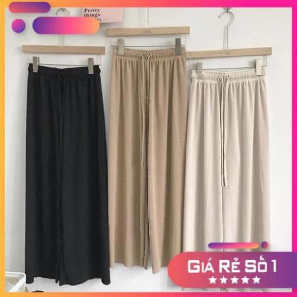 Quần thun tăm ống rộng quần culottes dáng thụng đủ size mẫu mới 2021