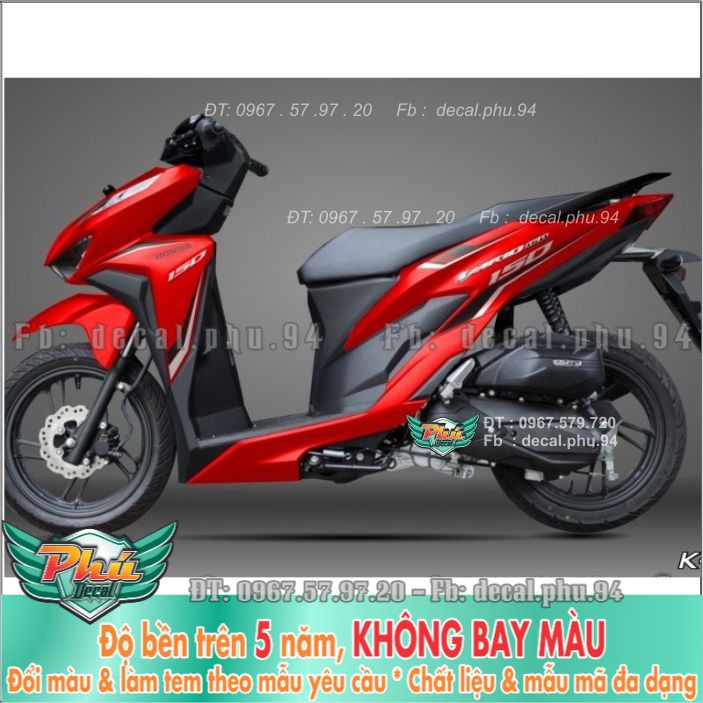 Tem rời Vario Đỏ đen nhám (B) -1