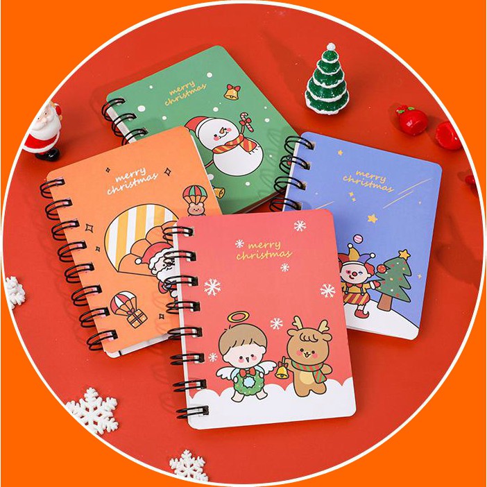 Sổ lò xo mini hình giáng sinh Xmas cực cute - quà tặng học sinh ngày lễ ý nghĩa, giá rẻ