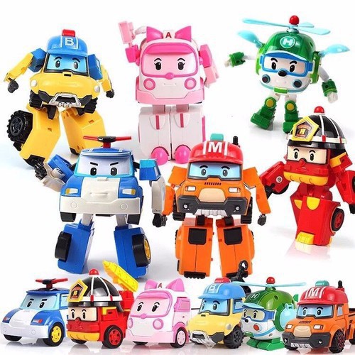 Bộ 6 xe Robocar Poli biến hình nhựa tốt