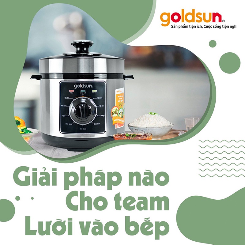 Nồi áp suất cơ Goldsun GPC5501, Nồi áp suất điện đa năng dung tích 6L công suất 1000W - Bảo hành chính hãng 12 tháng