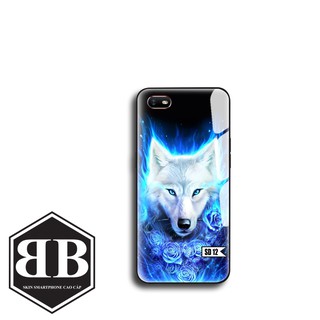 Ốp lưng kính cường lực Oppo A1K in hình sói đêm hoang dã