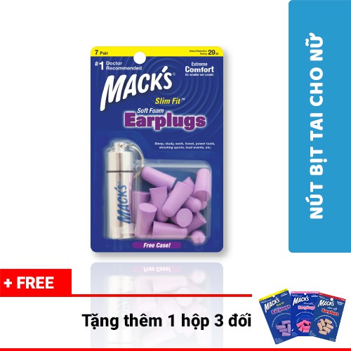 Hộp 7 đôi nút bịt tai chống ồn Mack’s Slim Fit Soft Foam dành cho ngủ ngon