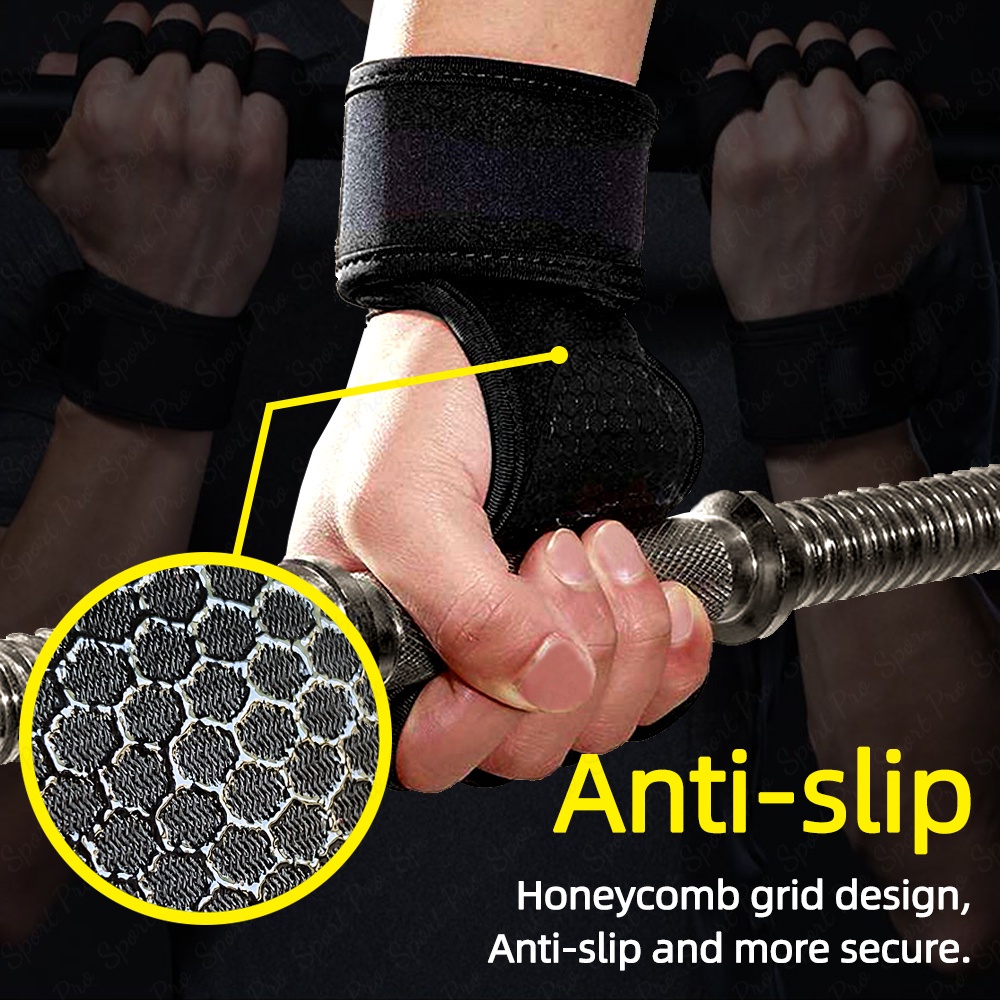 Găng Tay Hở Ngón Hỗ Trợ Nâng Tạ / Tập Gym / Đạp Xe Cho Nam Và Nữ