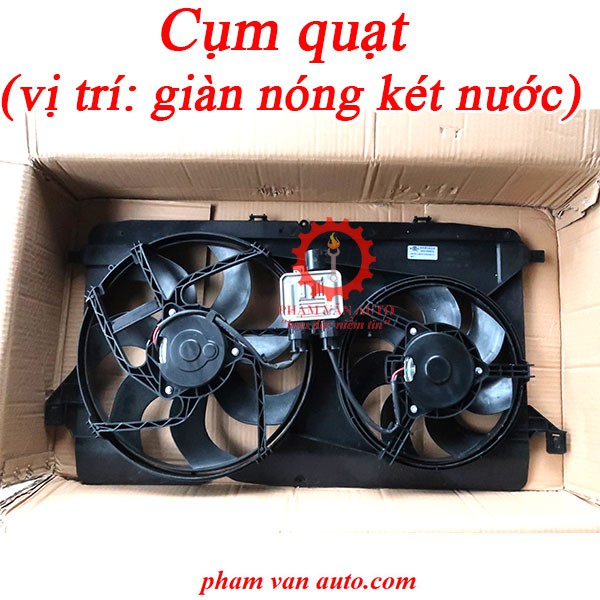 Cụm quạt két nước Ford Transit mã 7C198C607AC Cụm quạt đôi transit hàng cao cấp Phạm Văn auto giá tốt nhất