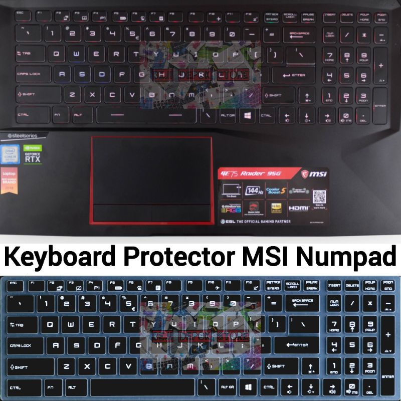 Miếng dán bàn phím MSI GP65 Leopard GE 75 8SG Raider GE 75 Stealth GE62 7RD Apache GL62M G60 Ghost