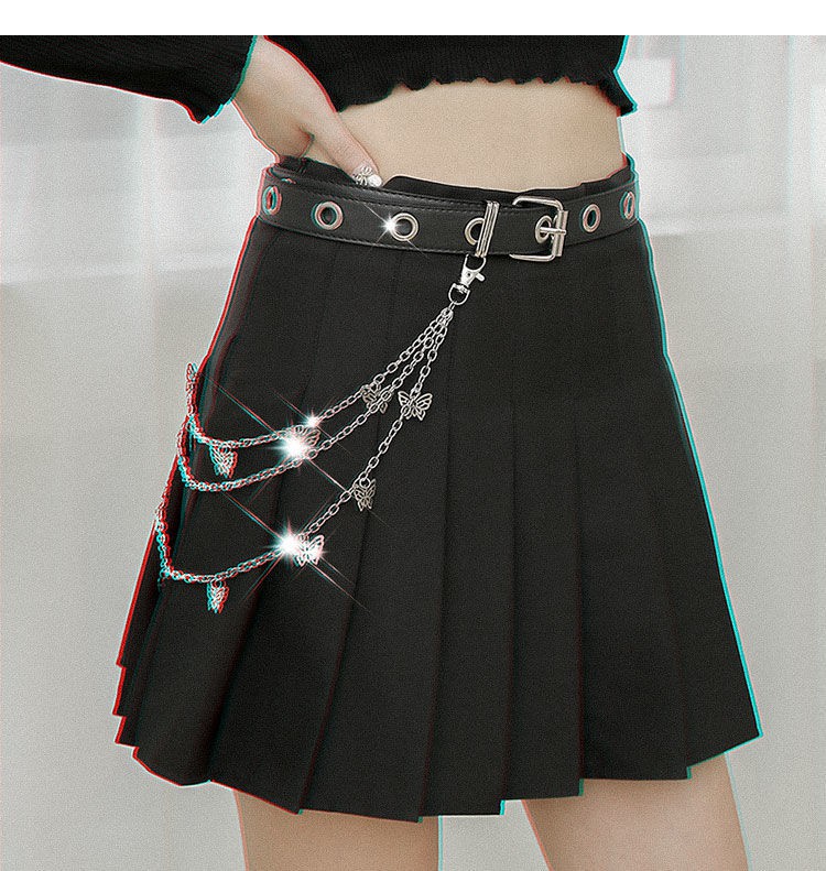 Thắt Lưng Da Phối Dây Xích Và Hình Bướm Phong Cách Hip Hop Jp5