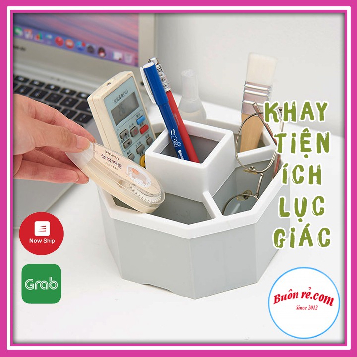 Khay đựng bút, cắm điều khiển,...lục giác Nhựa Việt Nhật, khay đựng đồ tiện ích (MS:1337) - Buôn Rẻ 01257