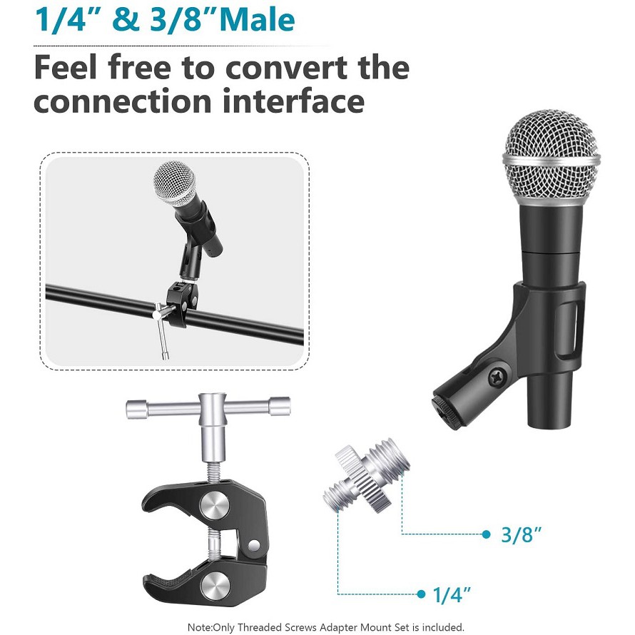 Vít Lammcou Chuyển Đổi Đầu 1/4" Sang Đầu 1/4" Có Ren Hỗ Trợ Cho Giá Đỡ Ba Chân Máy Ảnh