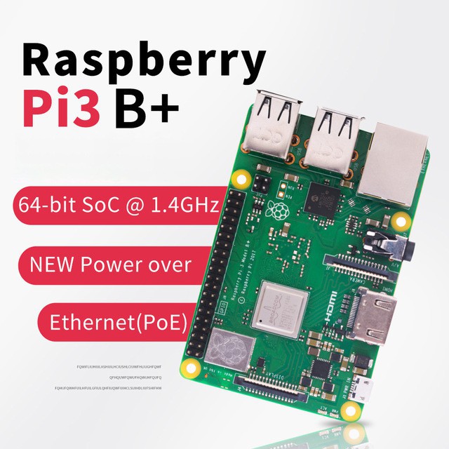 Máy tính mini Raspberry Pi 3 Model B+ Cpu 1.4Ghz Ram 1Gb Lan gigabit wifi bluetooth tặng thẻ 8Gb