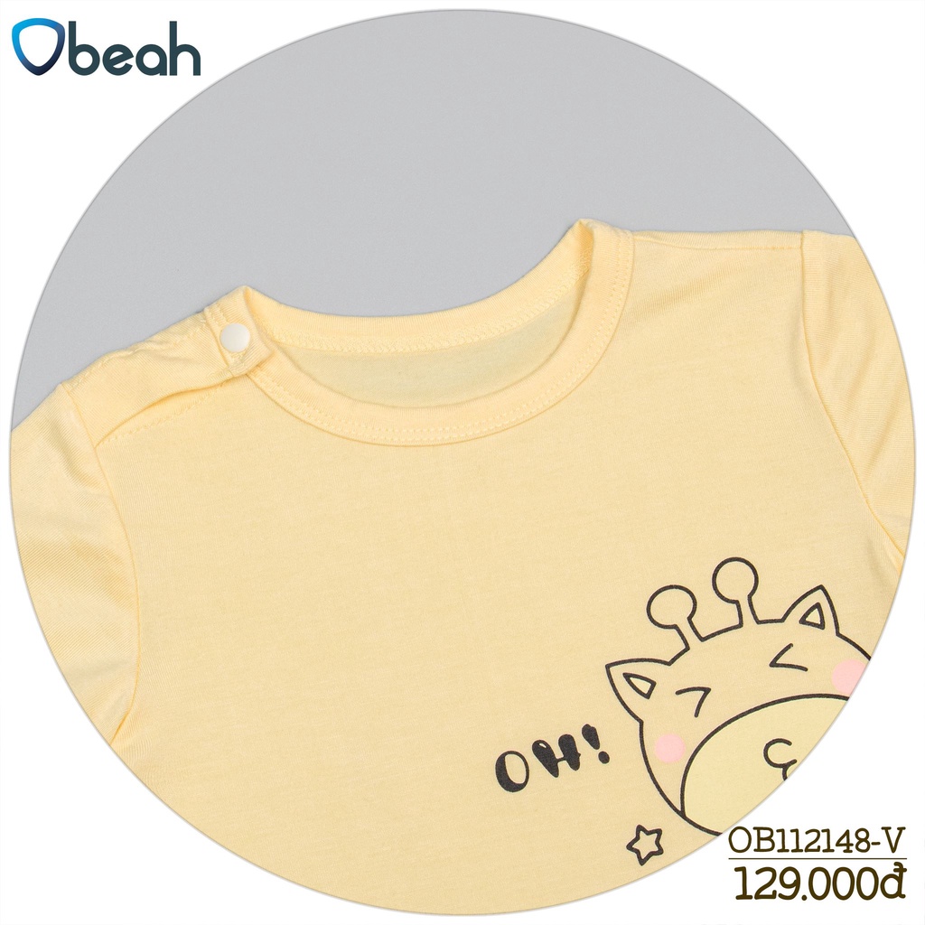 Bodysuit cho bé trai và bé gái cộc tay cao cấp, đồ sơ sinh mùa hè thoáng mát, quà tặng thương hiệu Obeah OB112148