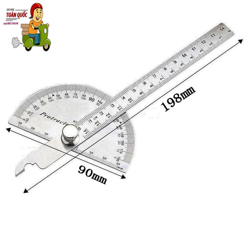 Thước đo góc ❤️FREESHIP❤️ thước đo độ 180 độ bằng thép không gỉ - thước ke góc