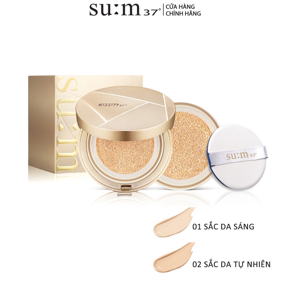 Phấn nước cho da khô Su:m37 Air Rising TF Dazzling Moist Micro Foam Cushion SPF50+ PA+++ 15g (tặng thêm lõi 15g)