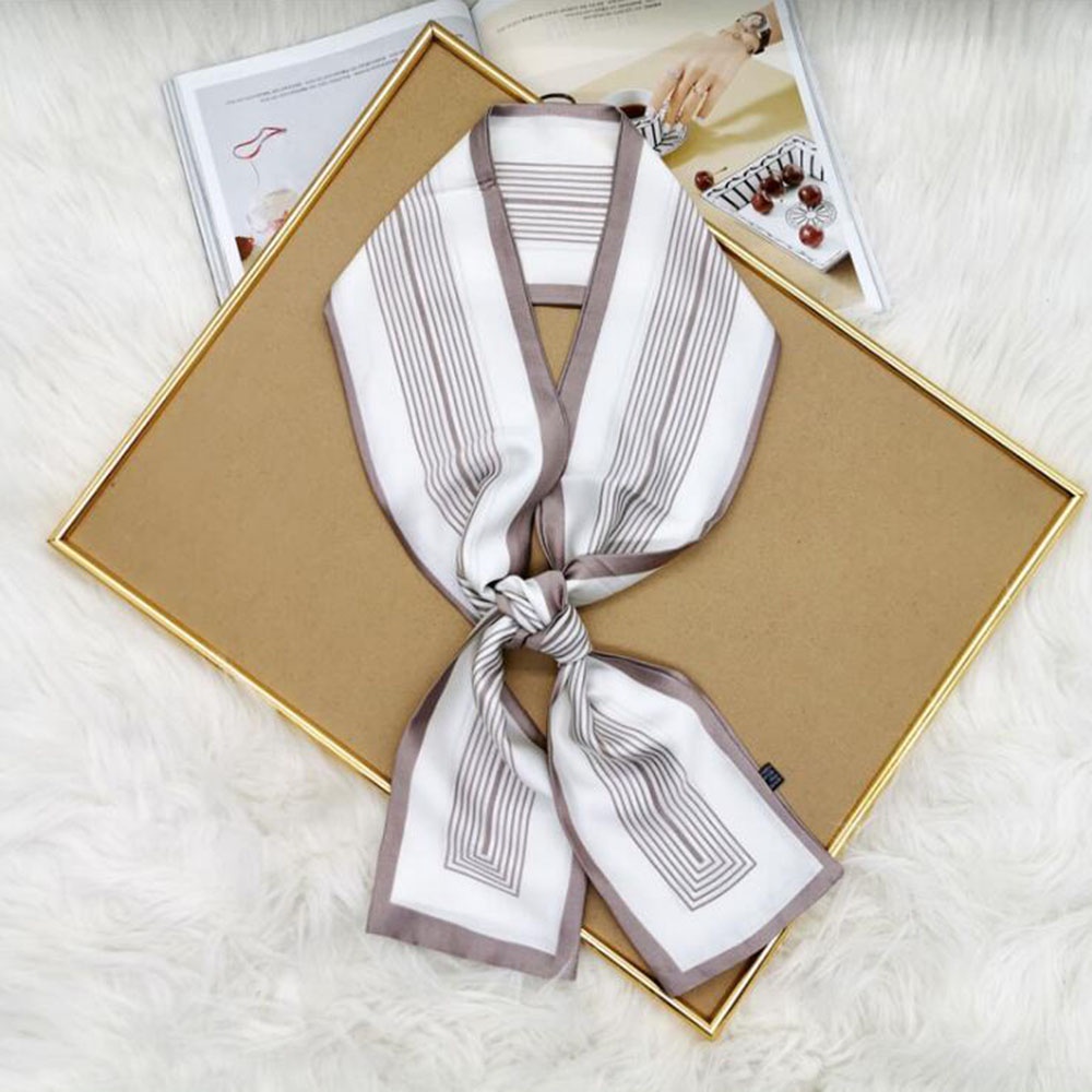 Khăn choàng cổ vải lụa nhân tạo đa năng thời trang sành điệu cho nữ 15*145cm