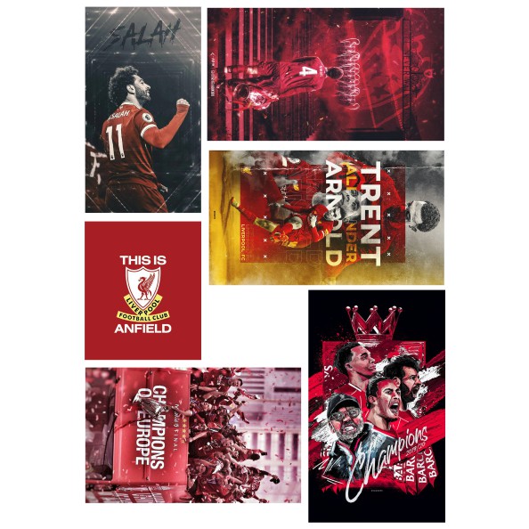 Set 30 hình dán sticker trang trí CLB LIVERPOOL, hình dán pvc, hình dán laptop