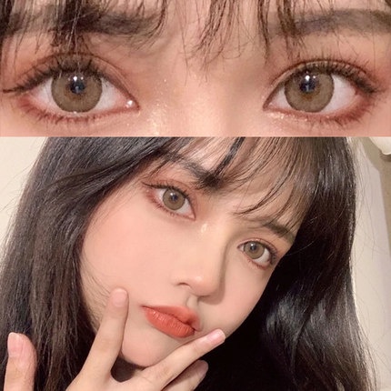 KSSEYE Kính áp tròng Tự nhiên Hàn Quốc 2 miếng Kính áp tròng màu nâu Silicone Hydrogel Dễ thương học sinh hàng ngày