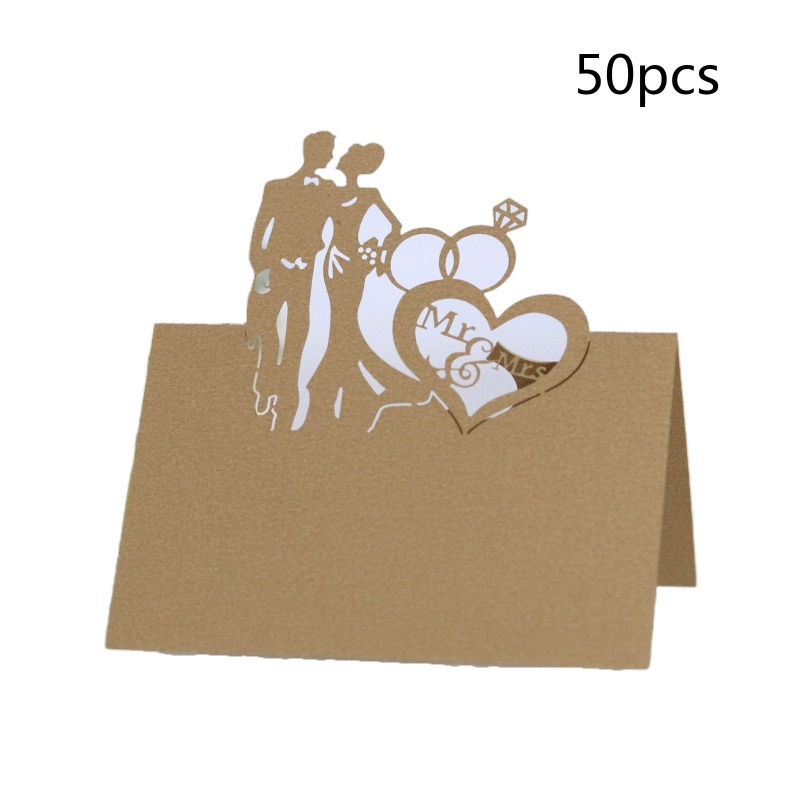 Thẻ Tên Để Bàn Tiệc Cưới Hình Trái Tim Phong Cách kiss MRS