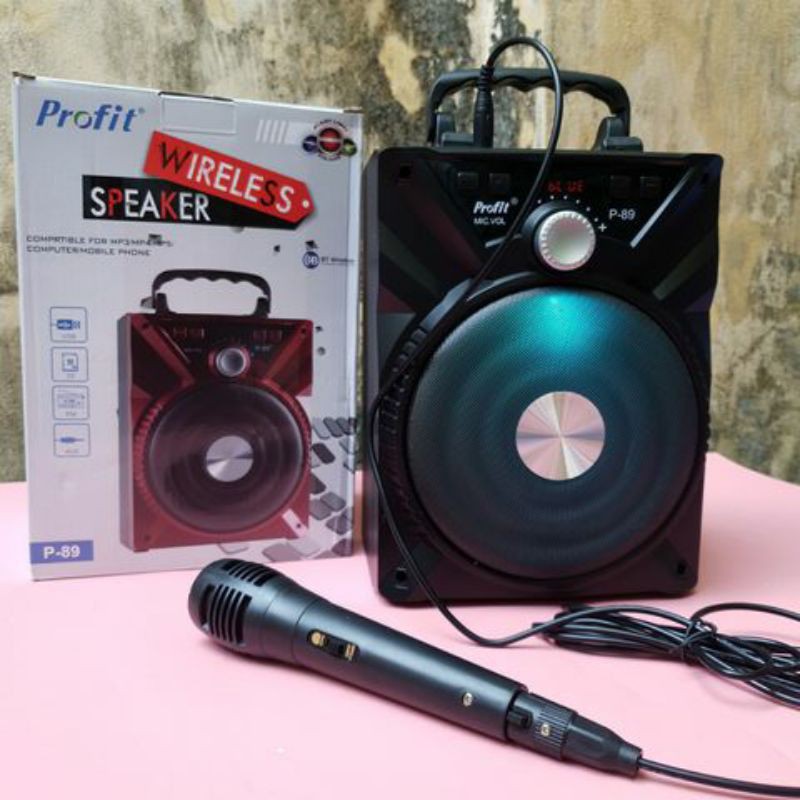 Loa bluetooth karaoke PROFIT P88/P89 chính hãng + KÈM MICRO CÓ DÂY RỜI