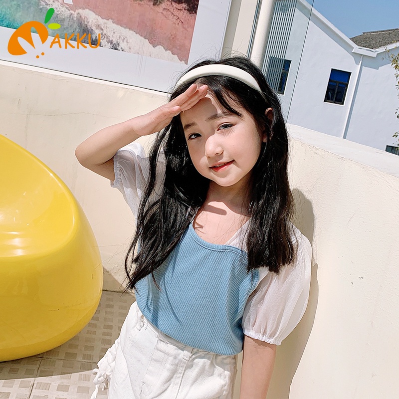 Áo Chiffon Dệt Kim Tay Phồng Cổ Vuông Phong Cách Retro Dành Cho Nữ