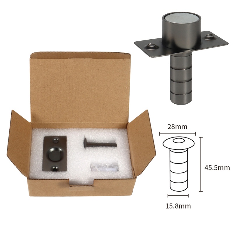 Dụng Cụ Chặn Cửa Tự Động Ẩn Bằng Thép Không Gỉ Màu Đen Siêu Mỏng