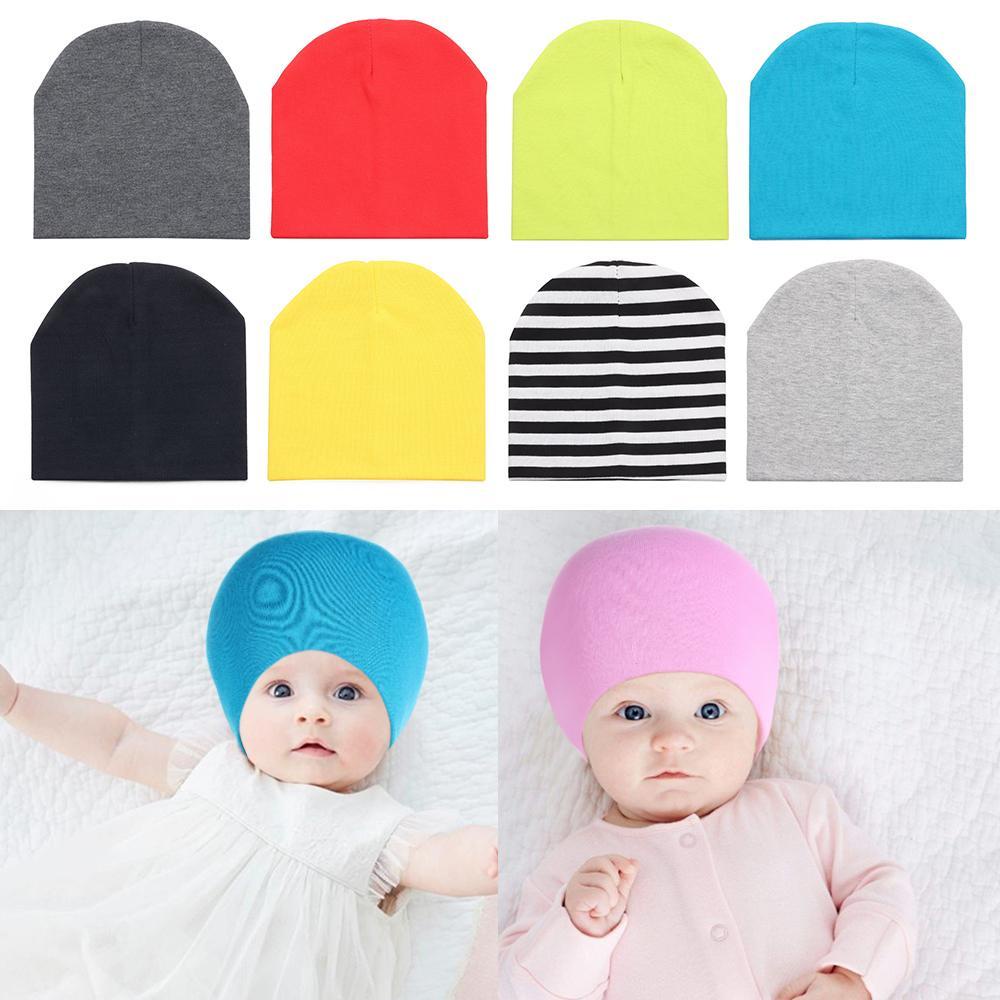Mũ Beanie Cotton Mềm Mại Nhiều Màu Cho Bé