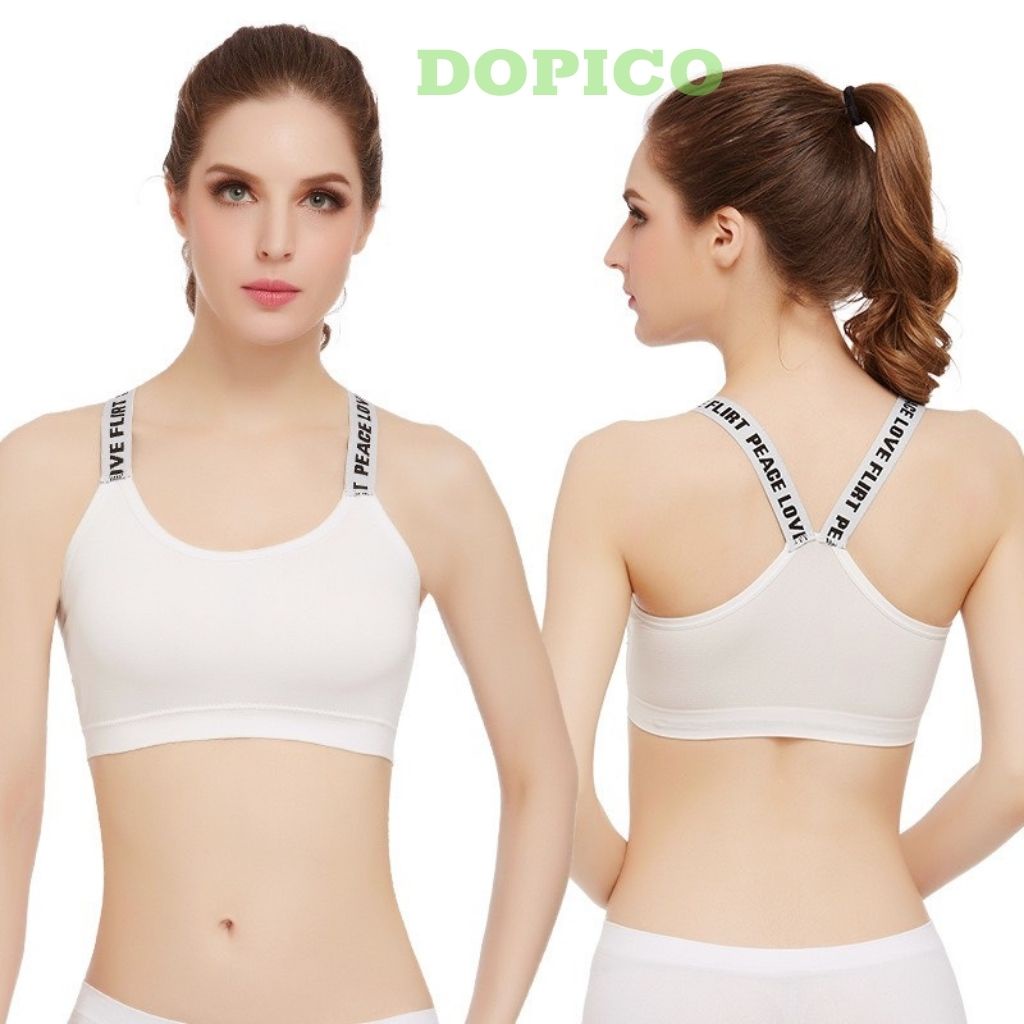 Áo bra tập gym thể thao yoga 2 dây nữ đẹp, áo ngực không gọng mút mỏng DOPICO  B1102