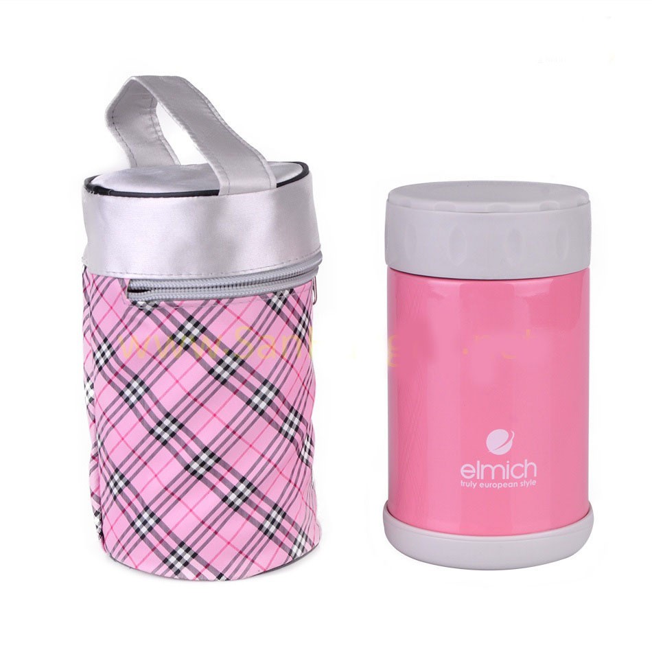 Bình ủ chảo thức ăn hút chân không 500ml Elmich EL6844 màu hồng