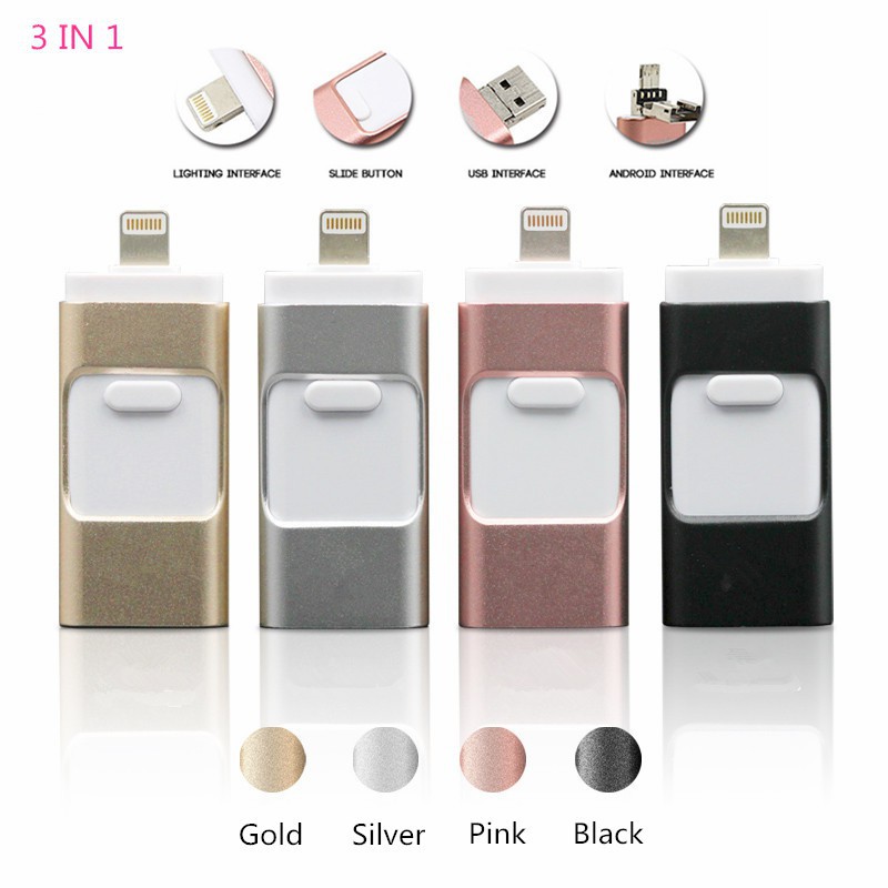USB 64GB đa năng 3 trong 1 cho điện thoại/máy tính