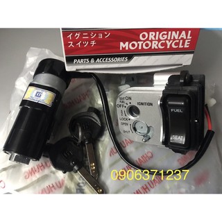 Bộ ổ khoá xe Airblade 110 đời 2007 đến 2009 chìa kiểu 6 cạnh