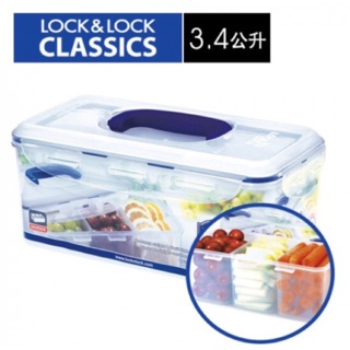 Hộp Nhựa Đựng Thực Phẩm 3.4L chia ngăn, hộp 5.8 có quai