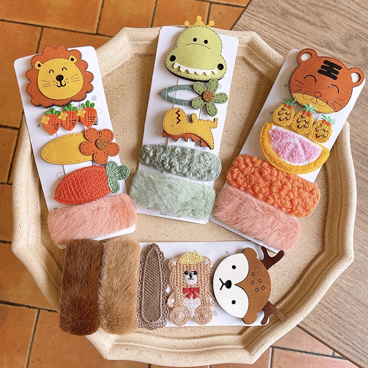 Kẹp tóc BB bằng len hình nơ hoa hoạt hình thu đông mới cho trẻ em