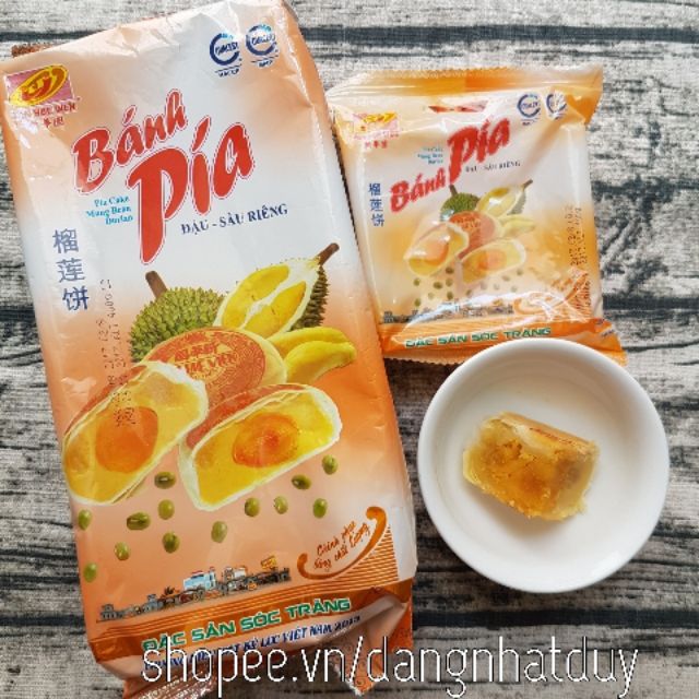 Bánh pía Đậu xanh Sầu riêng Tân Huê Viên