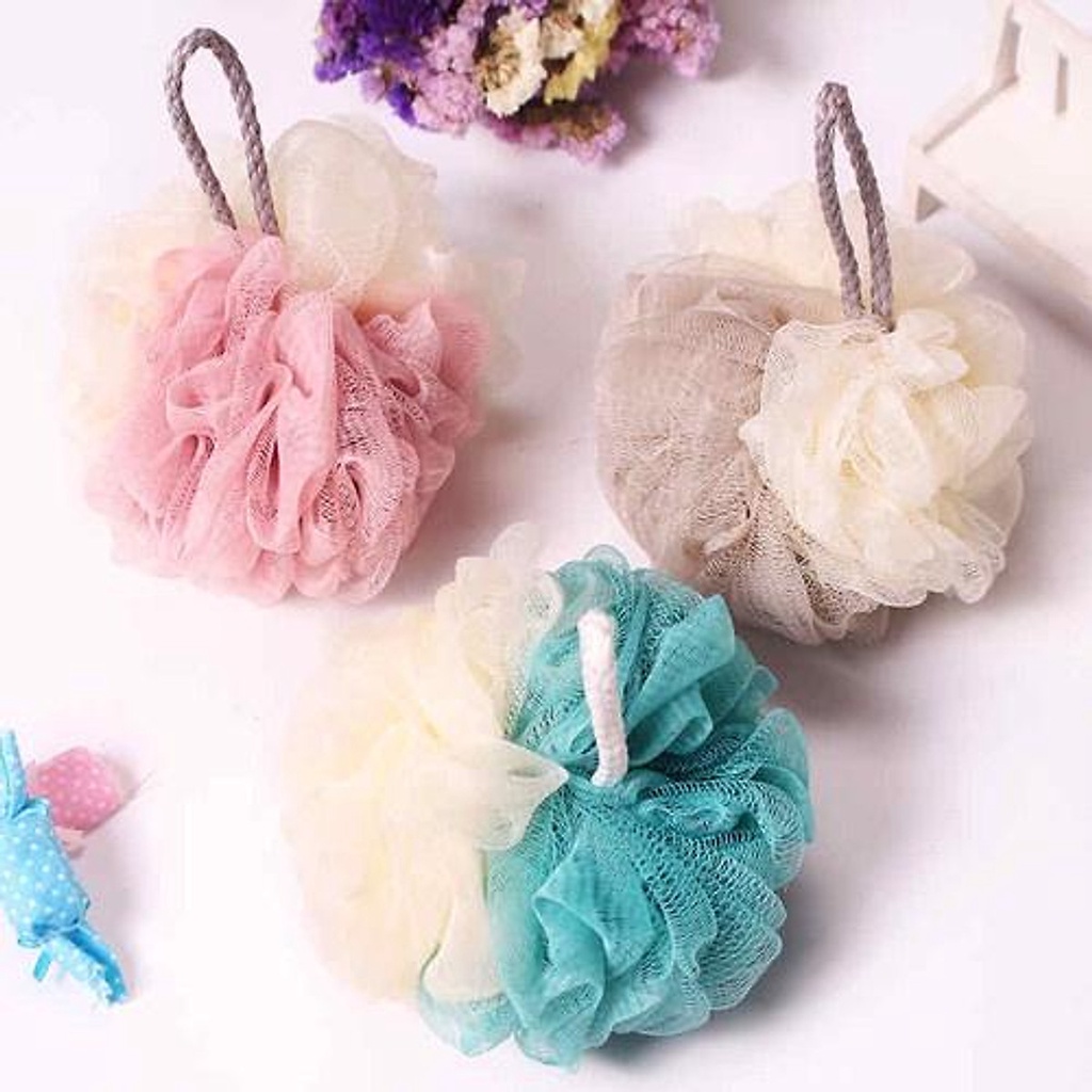 Bông Tắm 2 Màu Tạo Bọt Mẫu Dày
