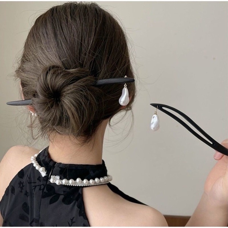 Trâm Cài Tóc Bằng Gỗ Mun Thiết Kế Giản Dị Hiện Đại Phong Cách Trung Hoa