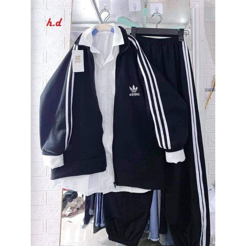 Sét Áo HOA MIX QUẦN CHUN ỐNG 3 ROTÁo 3 rot tay có khóa mix quần dài 3 rot chun ốngkiểu dáng unisex phongcachs HQ