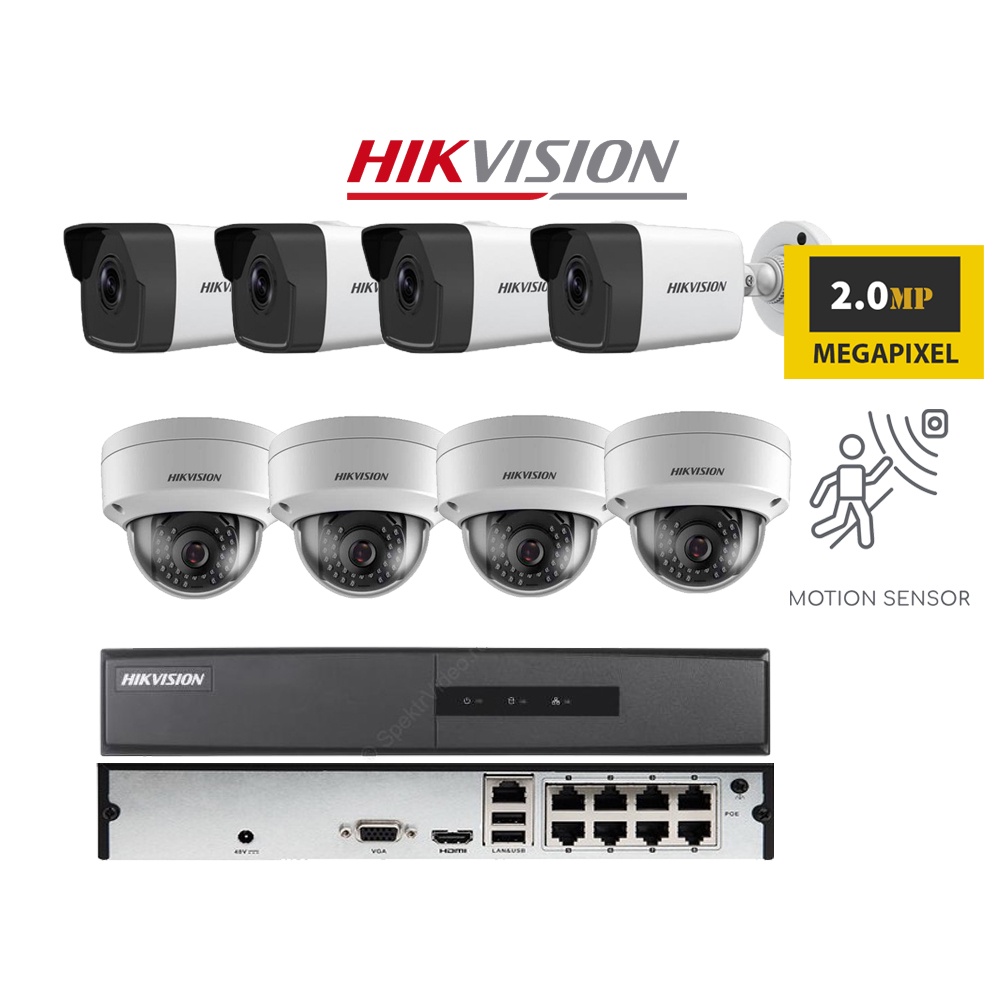 Bộ Camera Hikvision ip 2mp 5/6/7/8 mắt hỗ trợ POE full phụ kiện lắp đặt