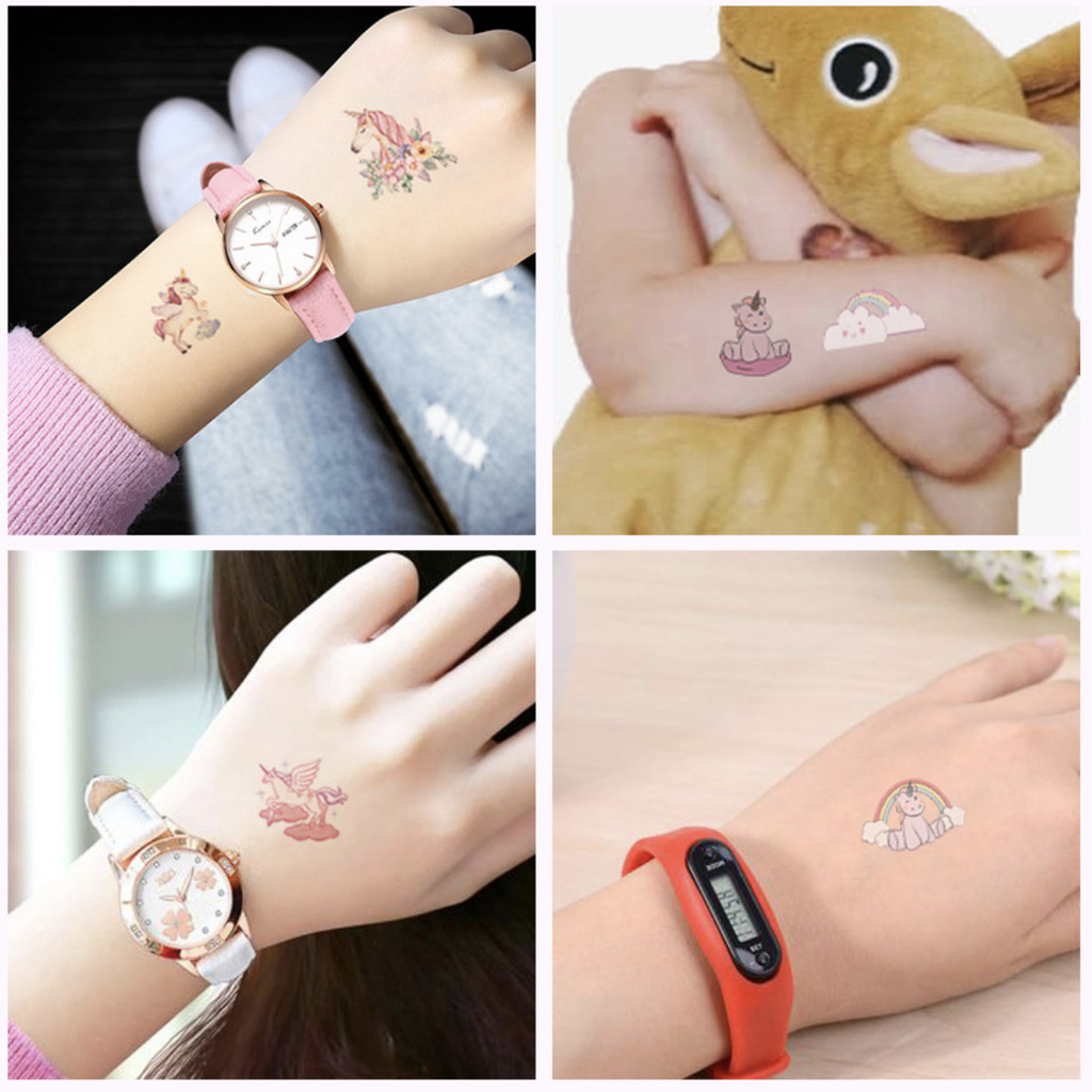 Sticker hình xăm dán tuổi thơ TATOO NGỰA PONY UNICORN đồ chơi cho bé gái BỘ SƯU TẬP 2