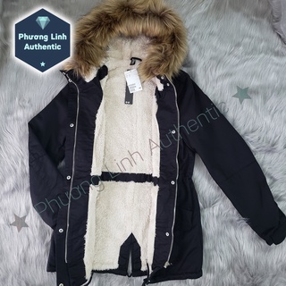 Áo Parka lót lông màu đen H&M Auth new tag có sẵn 0650122001 0721266001