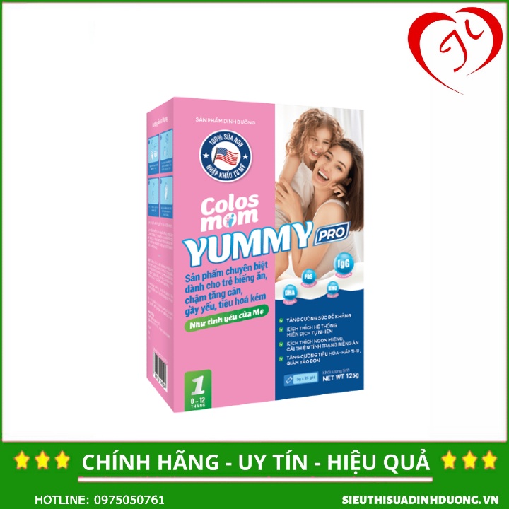 Sữa Non Colosmom Yummy Pro 1 (Hộp 25 gói x 5g)