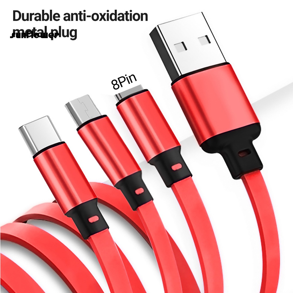 Dây cáp sạc LENOVO ba đầu 8 Pin Micro USB Type-C chất lượng cao