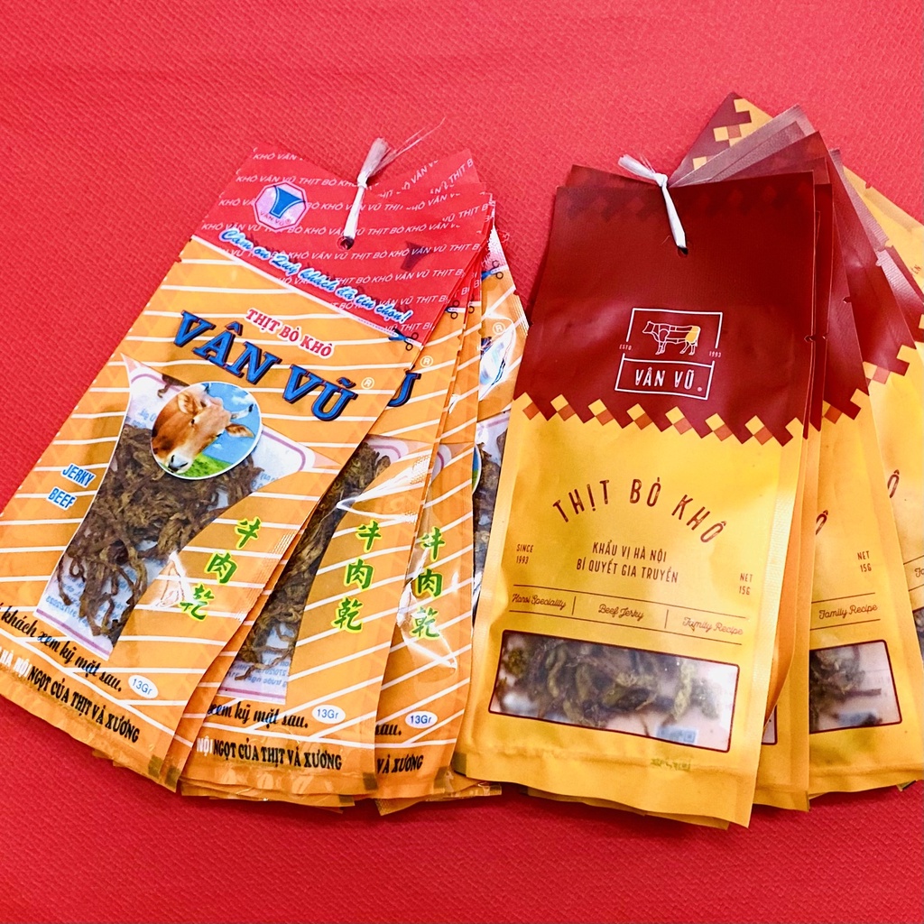 Bò khô Vân Vũ - Sợi - 15gram x 10 gói