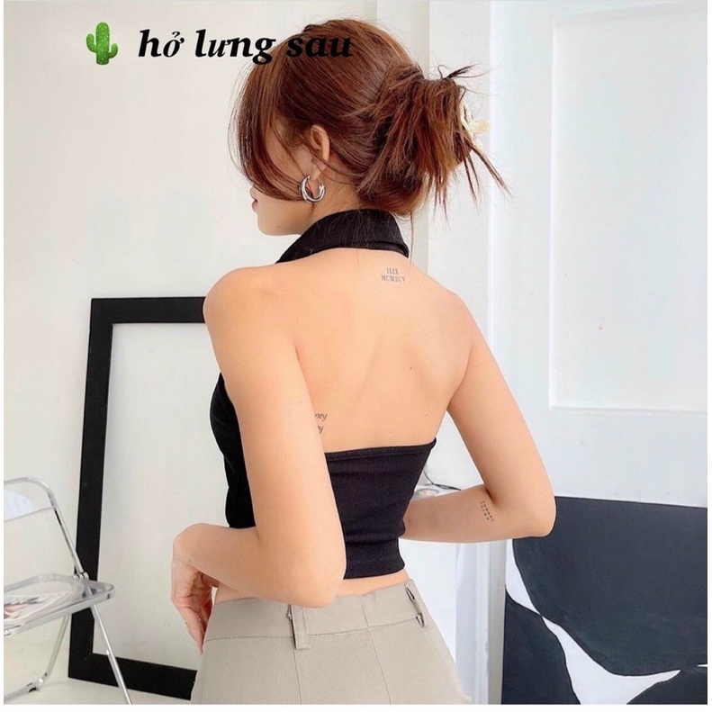 Áo croptop ba lỗ có cổ hở lưng - B0P