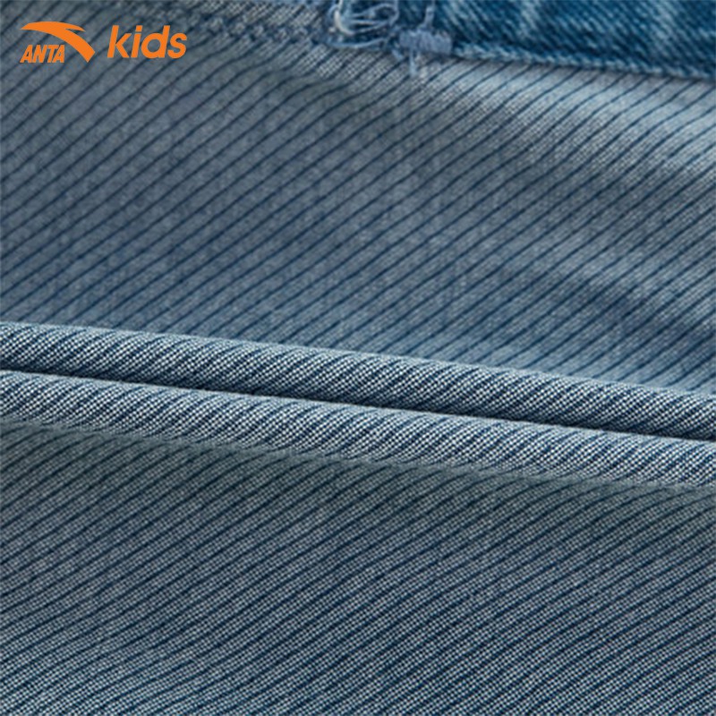 Quần short bé gái Anta Kids WH62128301-1, cạp chun, vải jean co giãn nhẹ