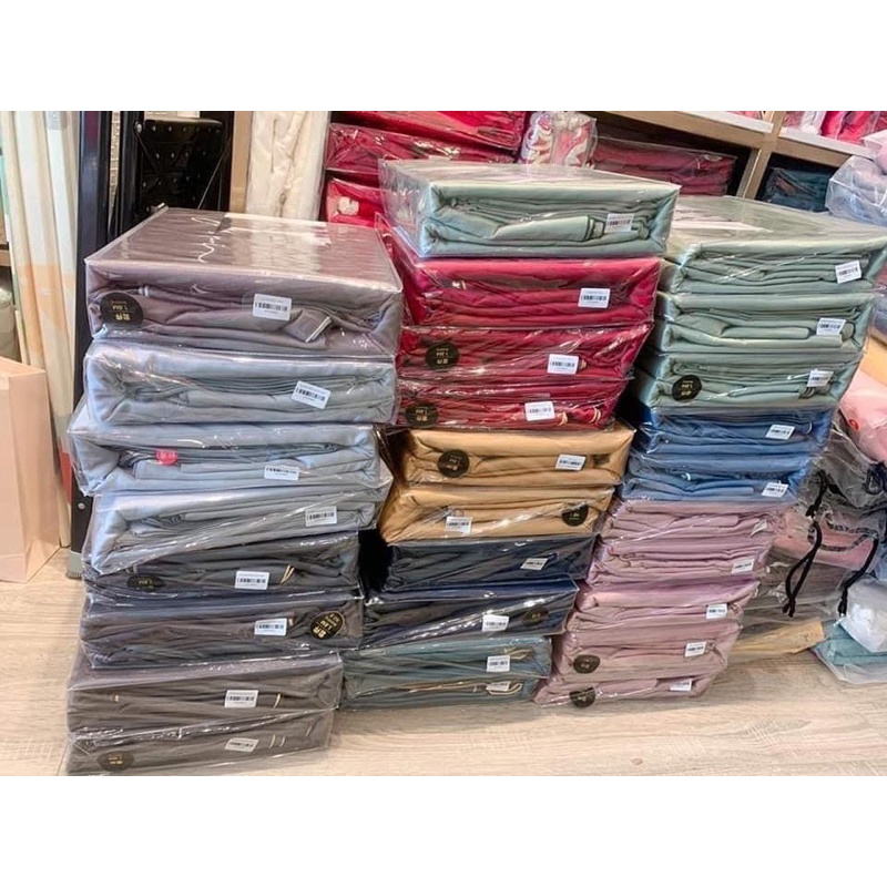 Bộ chăn ga gối lụa SUMOI nhập khẩu cao cấp, chăn ga lụa Tencel được phối màu cực kỳ đẹp, miễn phí bo chun theo yêu cầu