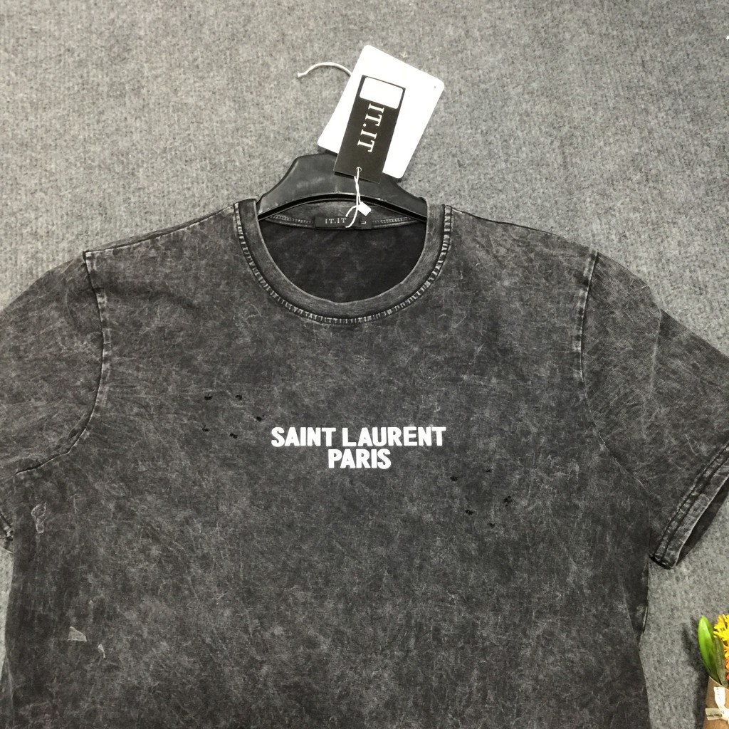 (Ảnh thật) Áo thun cổ tròn Saint Laurent thời trang - áo phông nam nữ-Cancer Fashion