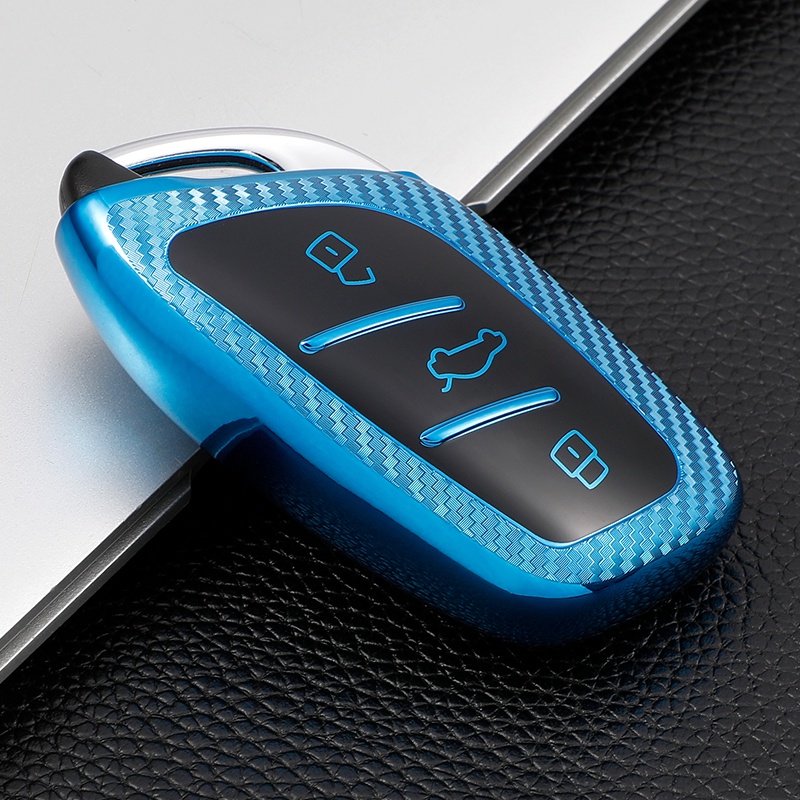 Tpu Ốp Bảo Vệ Chìa Khóa Thông Minh Bằng Sợi Carbon Cao Cấp Cho MG ZS EV MG6 EZS HS EHS 2019 2020 Roewe RX5 I5 I6 RX3 RX8 ERX5