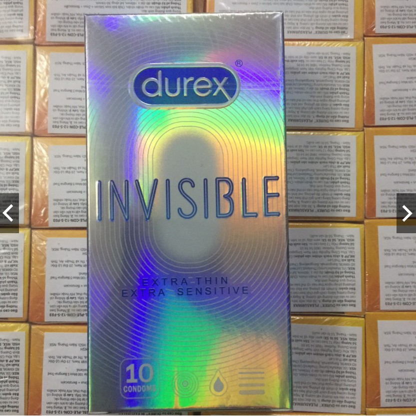 Bao cao su Durex Invisible ❤️FREESHIP❤️  MỎNG NHẤT THẾ GIỚI Hộp 10 chiếc (che tên sản phẩm khi giao tuyệt đối bảo mật)